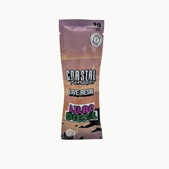 Coastal Remedies - Lilac Diesel | 1g Live Resin Disposable Cartridge | Coastal Remedies - 1
