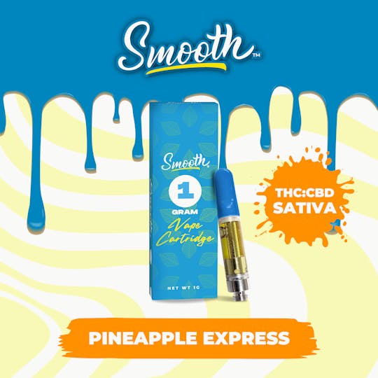 Smooth OKC - Pineapple Express - 1:1 THC:CBD - 1g Vape Cartridge - 1