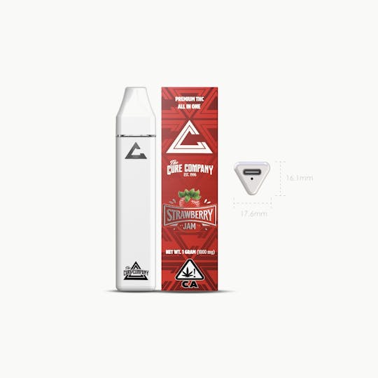 The Cure Company - The Cure Company AIO Vape Pen - Strawberry Jam 1g - 1