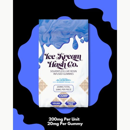 Ice Kream Hash Co. - IKHCO | Blueberry | Live Rosin Gummy | 200mg - 1