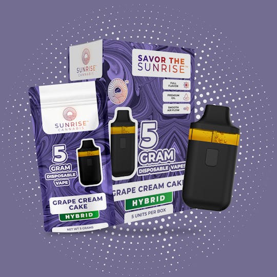 Sunrise Cannabis - Grape Cream Cake - 5g Disposable - 1