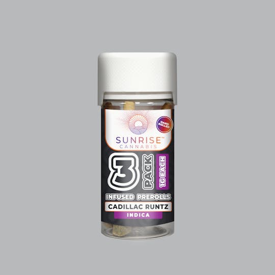 Sunrise Cannabis - Cadillac Runtz - 1g/3Pk Infused Prerolls - 1