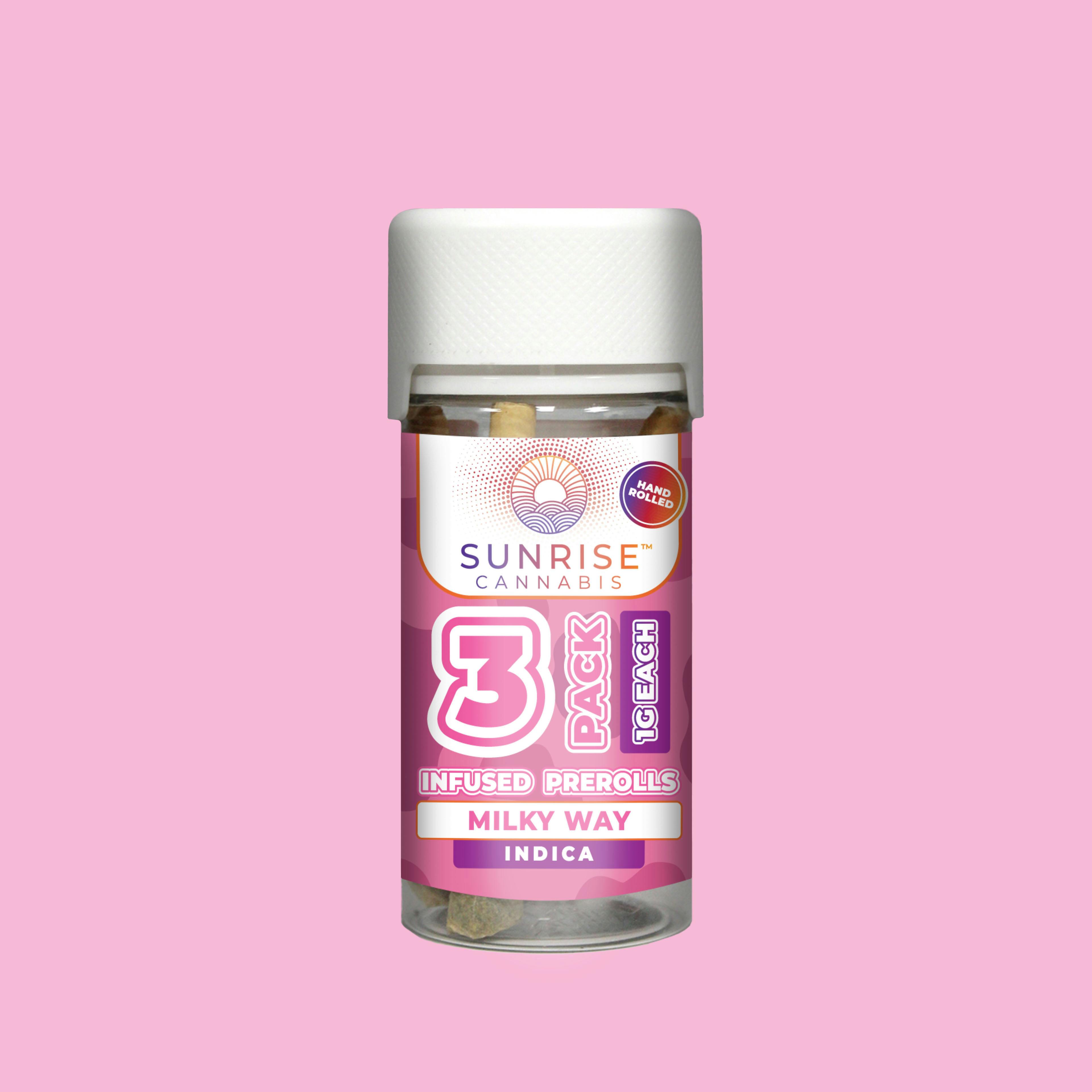 Sunrise Cannabis - Milky Way - 1g/3Pk Infused Prerolls - 1
