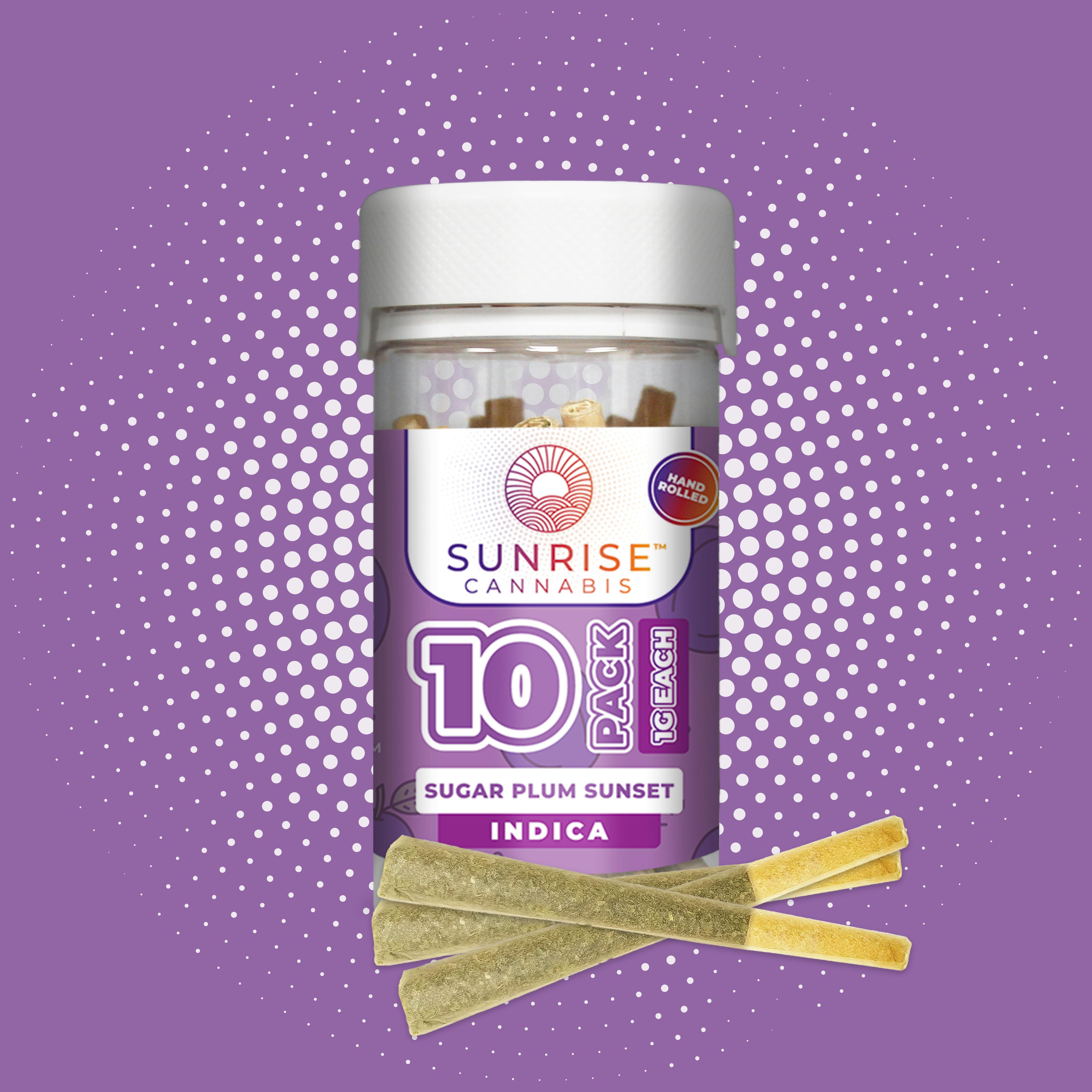 Sunrise Cannabis - Sugar Plum Sunset - 1g/10Pk Infused Prerolls - 1
