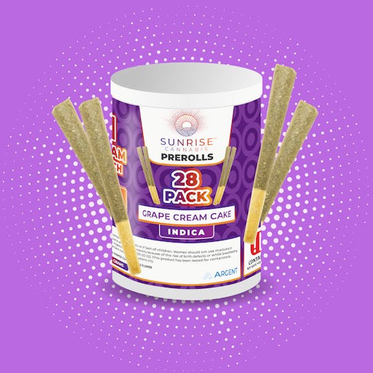 Sunrise Cannabis - Grape Cream Cake - 28PK /1g Prerolls - 1