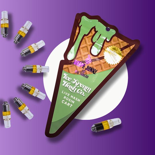 Ice Kream Hash Co. - IKHCO x True Organics | Grape Junky | Live Rosin Vape Cart | .5g - 1