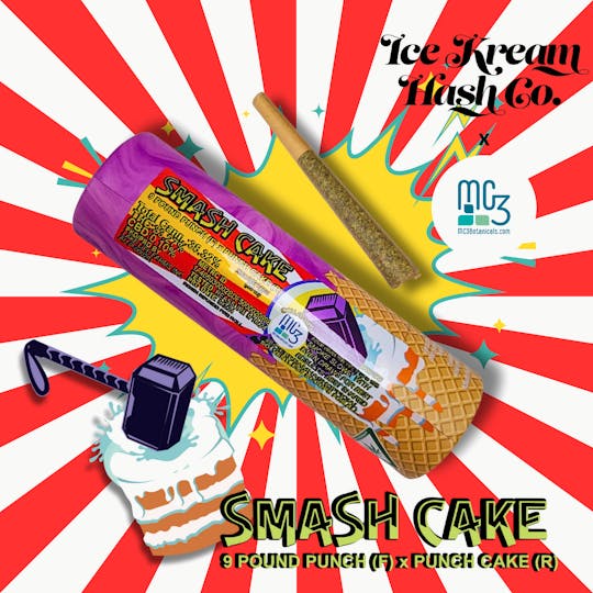 Ice Kream Hash Co. - IKHCO x MC3 Botanicals | Smash Cake | Rosin Infused Pre Roll | 1g - 1