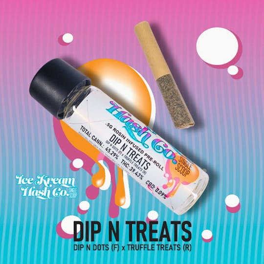 Ice Kream Hash Co. - IKHCO | Dip N Treats | Rosin Infused Pre Roll | Single Scoops | .5g - 1