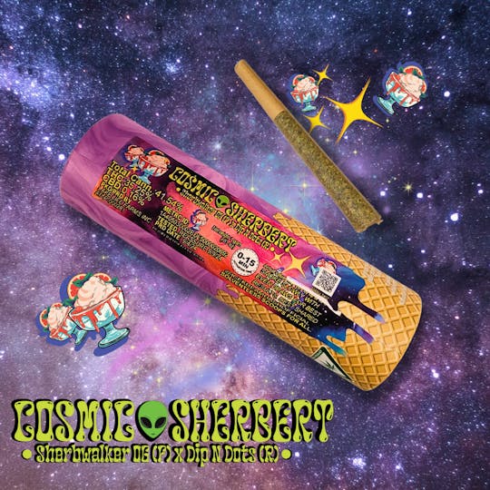 Ice Kream Hash Co. - IKHCO | Cosmic Sherbert | Rosin Infused Pre Roll | 1g - 1