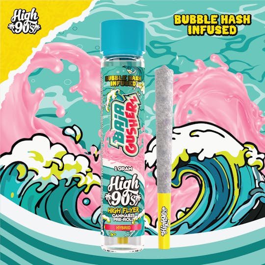 HIGH 90s - High 90s : Baja Gusherz 1g High Flyer Bubble Hash Infused Pre-Roll - 1