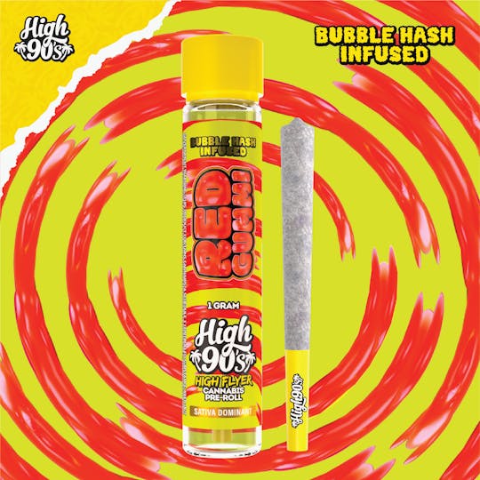 HIGH 90s - High 90s : Red Gummi 1g High Flyer Bubble Hash Infused Pre-Roll - 1