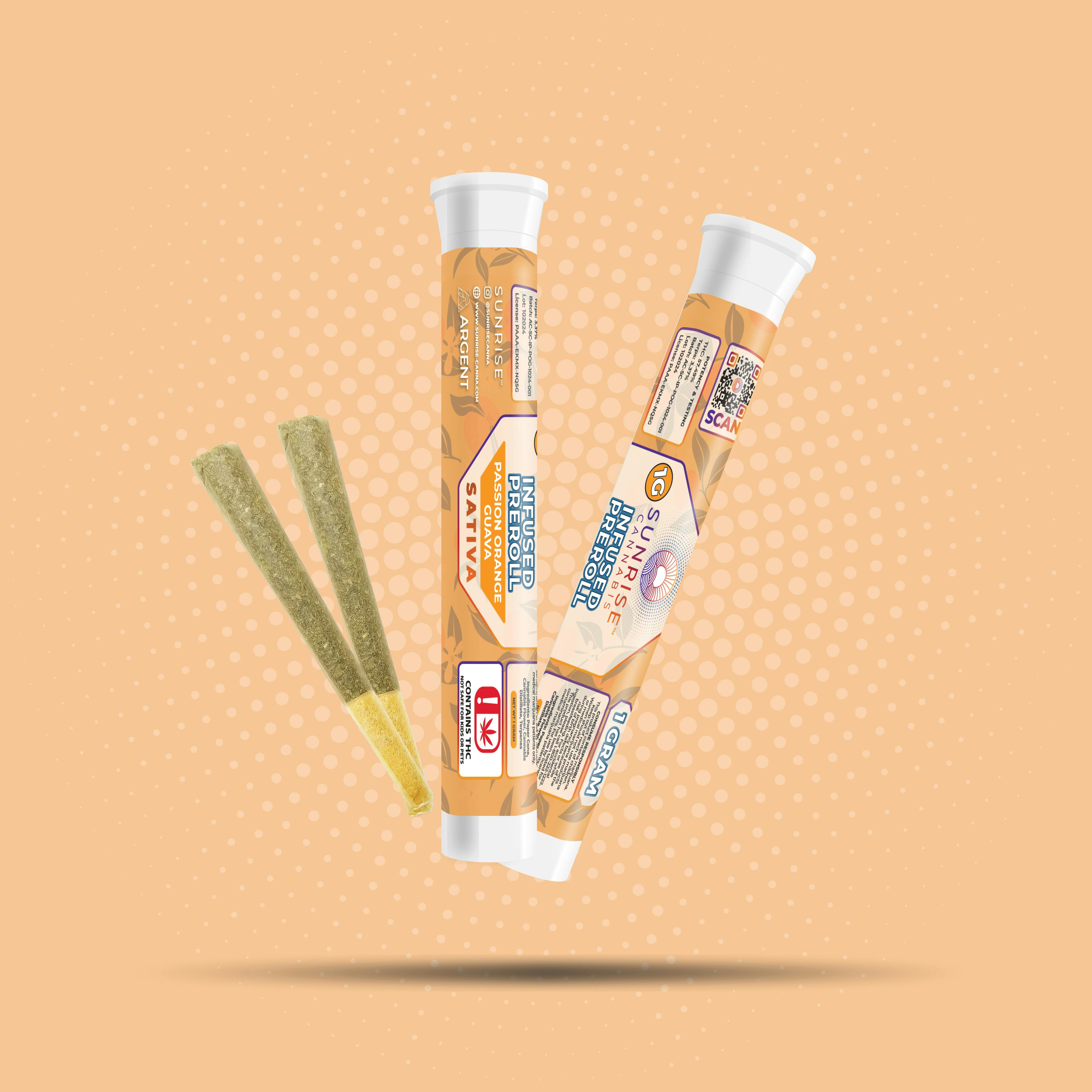Sunrise Cannabis - Passion Orange Guava - 1g Infused Preroll - 1