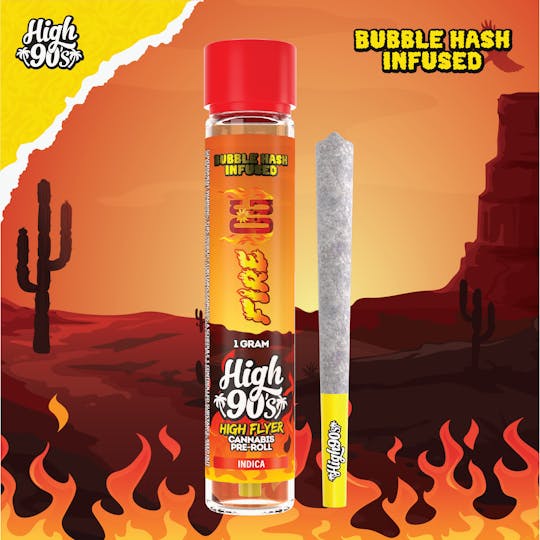 HIGH 90s - High 90s : Fire OG 1g High Flyer Bubble Hash Infused Pre-Roll - 1