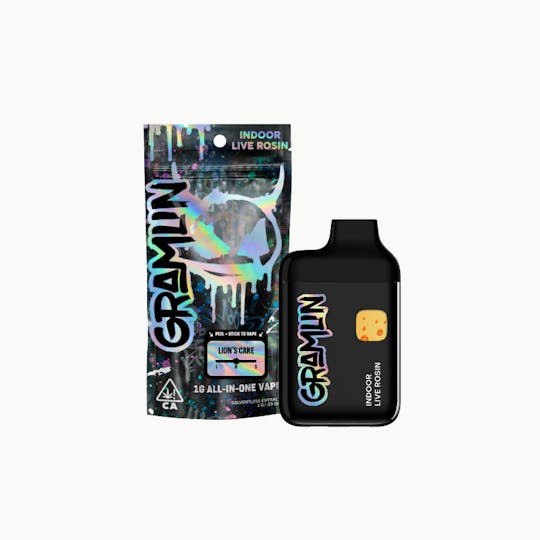 Gramlin - Lion's Cake Indoor Live Rosin AIO 1g Vape - 1