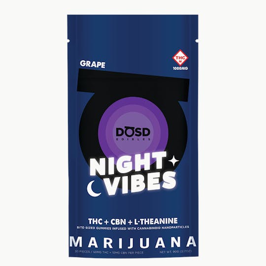 DŌSD Edibles - NIGHT VIBES - Grape CBN + L-Theanine - 1000mg - 1