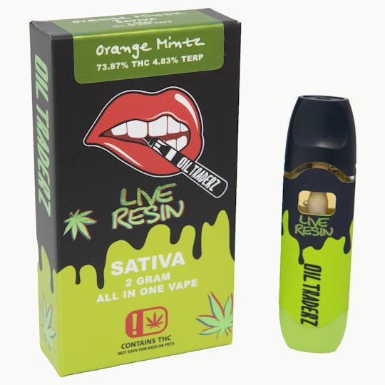 Oil Traderz - 2g Orange Mintz Live Resin Disposable - Oil Traderz (Sativa) - 1
