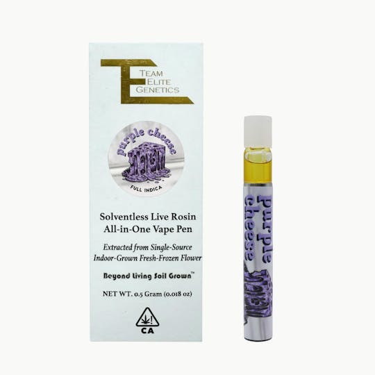 Team Elite Genetics - Purple Cheese AIO Solventless Rosin Vape - 1