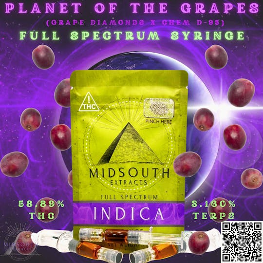 MidSouth Extracts - 1g Full Spectrum Syringe - Planet of the Grapes - 1