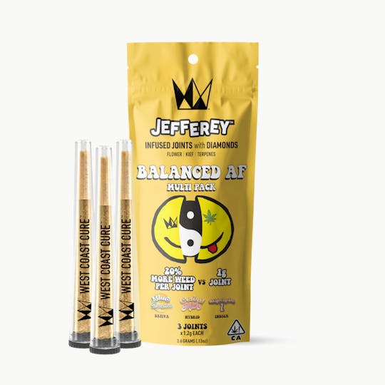 West Coast Cure - Balanced AF Pack - Jefferey Infused Joint 1.2g 3 Pack - 1