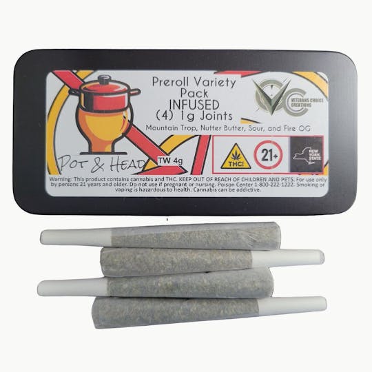 Pot & Head - Pot & Head | Variety | Hash Infused Pre-Roll Pack 4ct (1g ea.) - 1