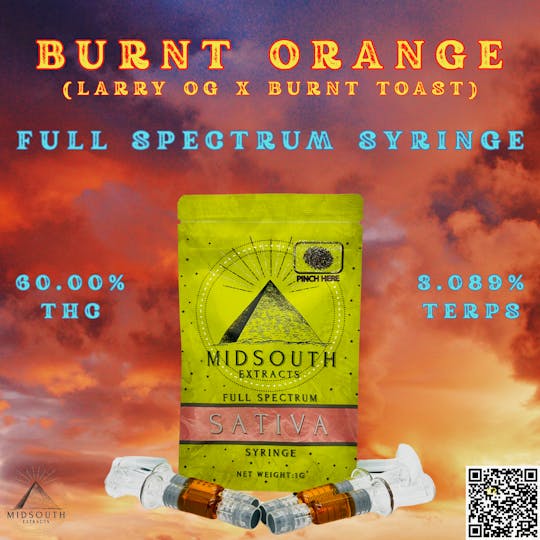 MidSouth Extracts - 1g Full Spec Syringe - Burnt Orange - 1