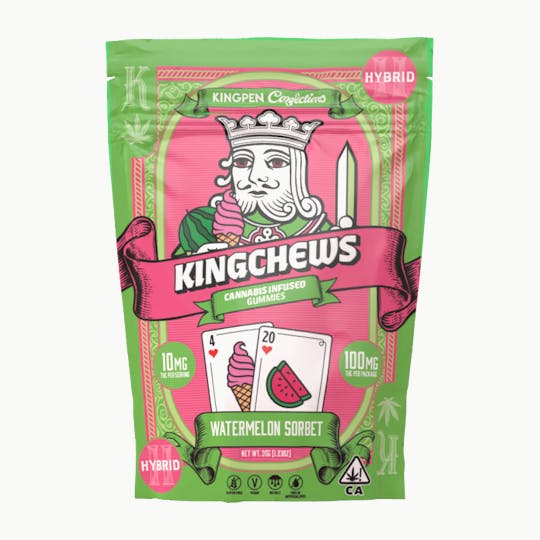 KINGPEN - Kingchew Watermelon Sorbet Fruit Chew - 100mg THC - 1