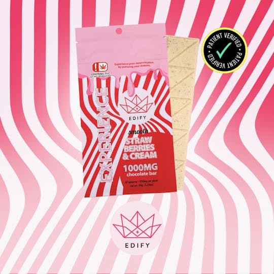 Edify - 710 - Edify | 1000mg | Strawberries and Cream Chocolate Bar - 1