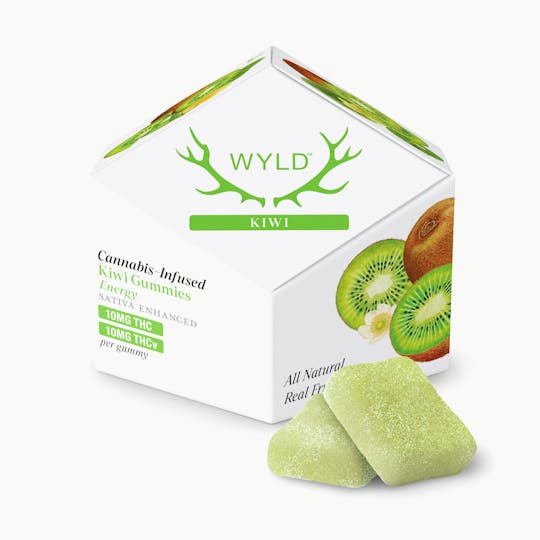 WYLD - Kiwi 1:1 THCv + Sativa Enhanced Gummies | 100:100mg - 1