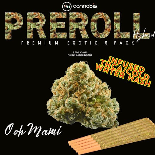 Nu Cannabis Brand - NuCannabis - Ooh Mami 5 Pack - THCA/HASH PRE ROLL INFUSED - 1