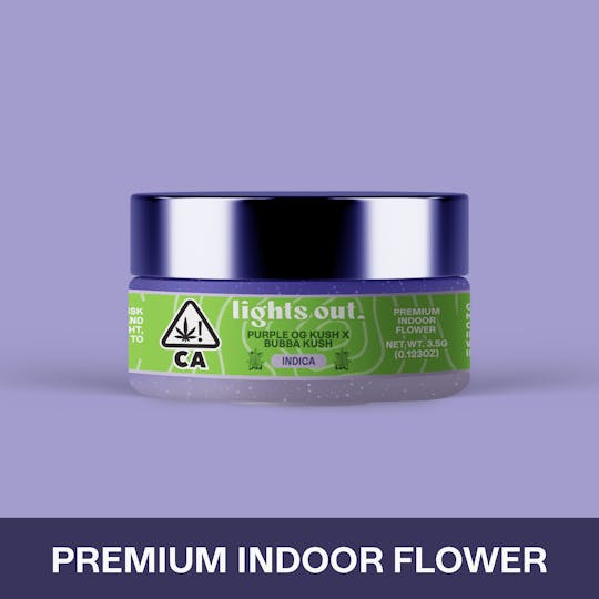 Lights Out - Purple OG Kush x Bubba Kush (Indica) Flower 3.5g - 1