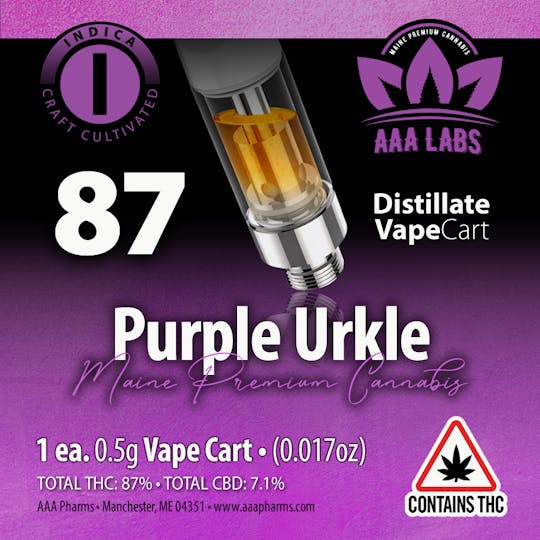 AAA Pharms - Purple Urkle - Distillate Vape Cart 0.5g - 1