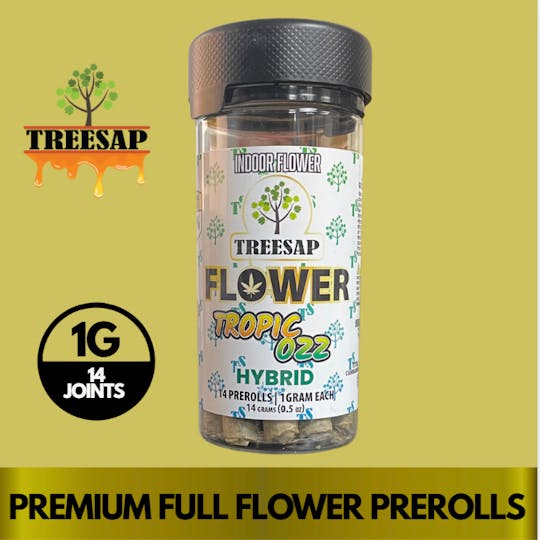 Treesap - CA - Treesap 14pk non-infused pre-rolls -Tropic Ozz - Hybrid - 14g - 1