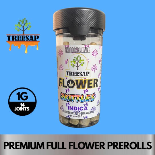 Treesap - CA - Treesap 14pk non-infused pre-rolls - Zkittles - Indica- 14g - 1