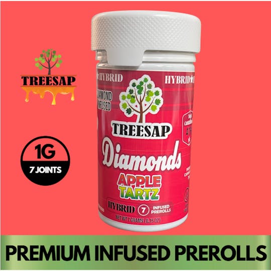 Treesap - CA - Treesap 7pk Infused pre-rolls - Apple Tartz - Hybrid - 7g - 1