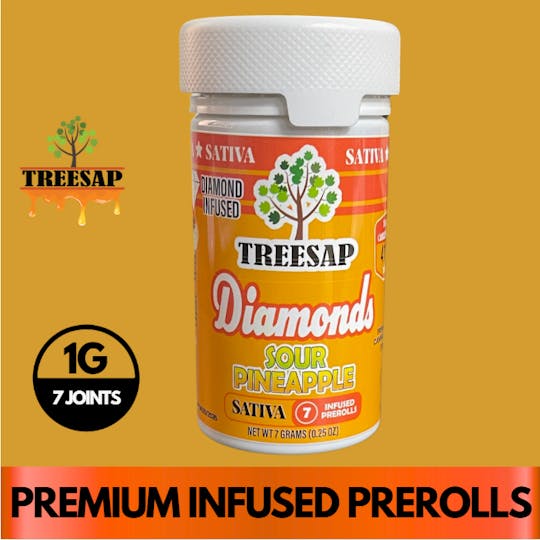 Treesap - CA - Treesap 7pk Infused pre-rolls - Sour Pineapple - Sativa - 7g - 1