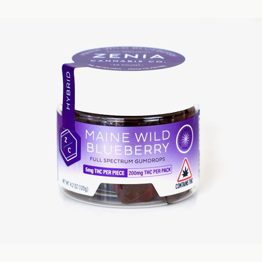 Zenia Cannabis Co - Maine Wild Blueberry Full Spectrum Hybrid Gumdrops - 200mg - 1