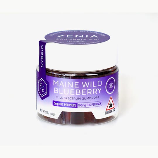 Zenia Cannabis Co - Maine Wild Blueberry Full Spectrum Hybrid Gumdrops - 100mg - 1