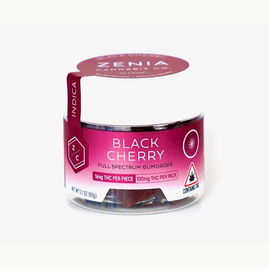 Zenia Cannabis Co - Black Cherry Full Spectrum Indica Gumdrops - 100mg - 1