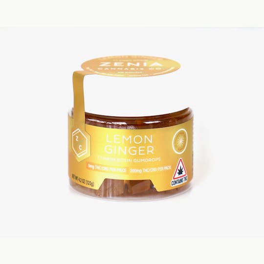Zenia Cannabis Co - Lemon Ginger Hash Rosin 1:1 Gumdrops - 200mg:200mg - 1