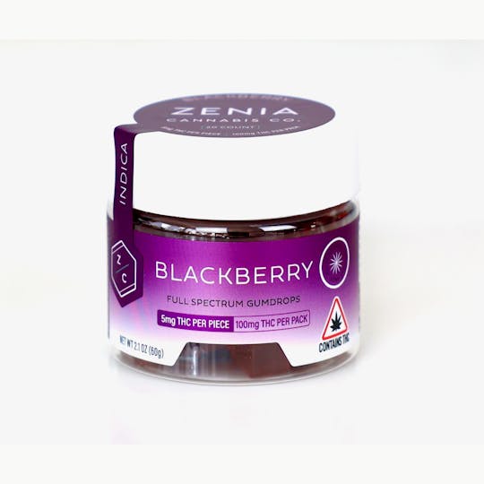 Zenia Cannabis Co - Blackberry Full Spectrum Indica Gumdrops - 100mg - 1
