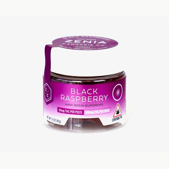 Zenia Cannabis Co - Black Raspberry Hash Rosin Gumrops - 300mg - 1