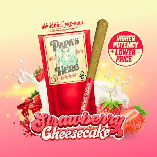 Papa's Herb - Strawberry Cheesecake (1g) Infused Preroll - 1