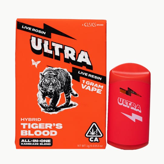 Ultra - Tiger's Blood - 1g Live Rosin/Live Resin All-In-One Vape - 1
