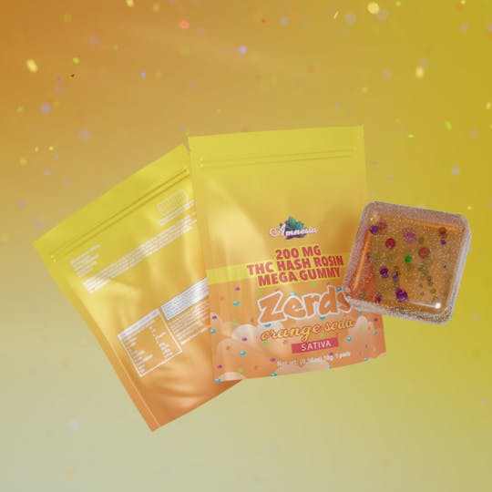 Amnesia MI - Orange Soda - Hash Rosin Gummies with Nerds 200mg (1 pk) - 1
