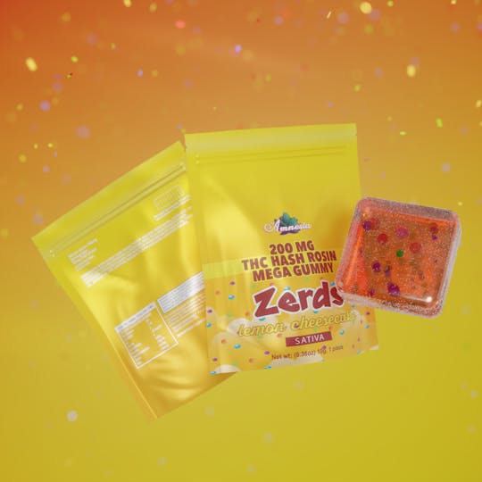 Amnesia MI - Lemon Cheesecake - Hash Rosin Gummies with Nerds 200mg (1 pk) - 1