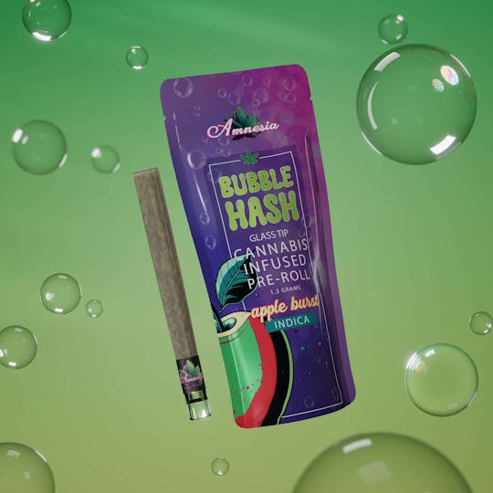 Amnesia MI - Apple Burst - Glass Tip Bubble Hash Infused Pre Roll 1.3g - 1