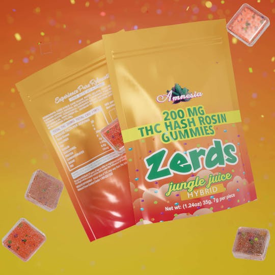 Amnesia MI - Jungle Juice - Hash Rosin Gummies with Nerds 200mg (5 pk) - 1