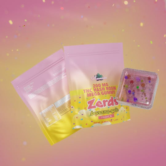 Amnesia MI - Banana Split - Hash Rosin Gummies with Nerds 200mg (1 pk) - 1