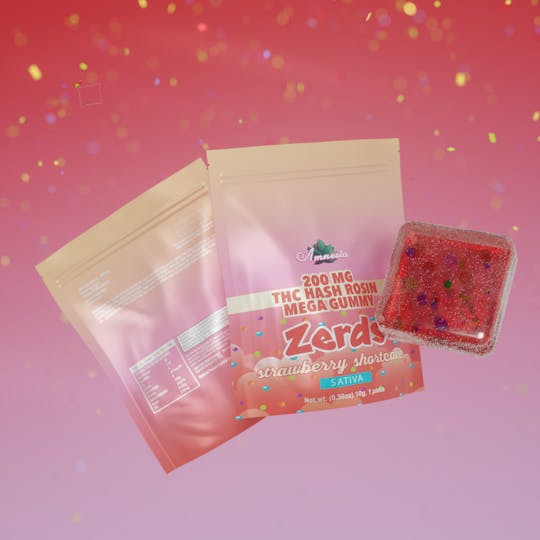 Amnesia MI - Strawberry Shortcake - Hash Rosin Gummies with Nerds 200mg (1 pk) - 1