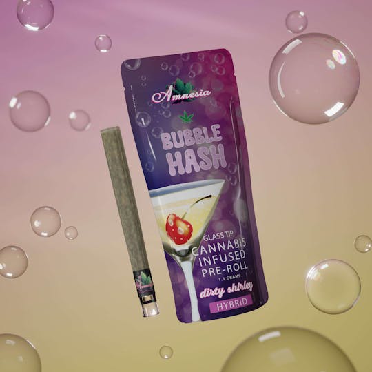 Amnesia MI - Dirty Shirley - Glass Tip Bubble Hash Infused Pre Roll 1.3g - 1